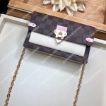 LV Vavin Chain Wallet Damier Ebene Creme