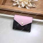 LV Zoé Wallet Monogram Rose Ballerine colored leather