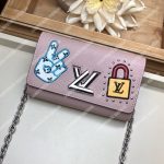 LV Special Edition Twist Chain Wallet Epi Leather in Rose Ballerine