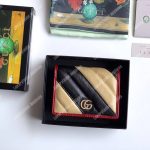 Gucci GG Marmont Card Case Wallet Black Beige
