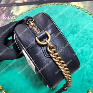 Gucci GG Marmont Small Matelassé Shoulder Bag Black and White - Image 5