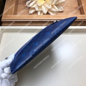 LV Discover Pochette K45 Taiga Monogram Navy Blue - Image 4