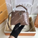 LV Capucines Mini Crocodilien Mat Taupe