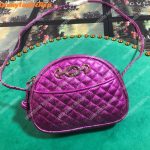 Gucci Laminated Leather Mini Bag Purple