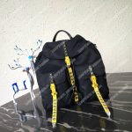 Prada Black Nylon Backpack Yellow