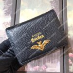 Gucci Garden Leather Wallet Black with Bat
