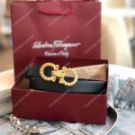 Salvatore Ferragamo Adjustable Gancini Belt Black