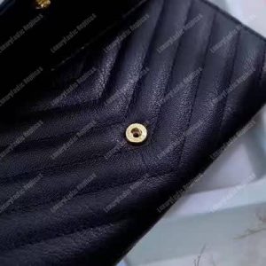 Saint Laurent Monogram Large Flap Wallet Black De Poudre - Image 4