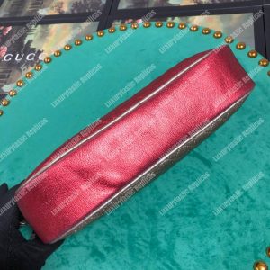 Gucci Laminated Leather Small Shoulder Bag Red/Green - Image 7