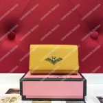 Gucci Garden Leather Key Case Yellow with Bat