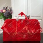 LV Keepall Bandouliere Monogram 50 Red PVC