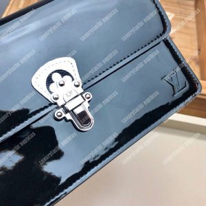 LV Cherrywood Chain Wallet Patent Leather Monogram Noir - Image 4