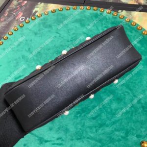 Gucci GG Marmont Small Matelassé Shoulder Bag With Pearls Black - Image 3
