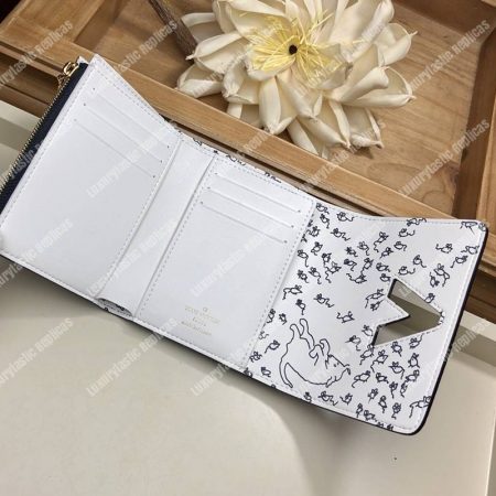 LV Twist Compact Wallet Catogram Dogs and Cats Black White - Image 6