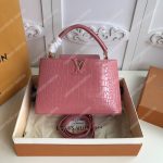 LV Capuccines PM Crocodilien Mat Rose Tourmaline