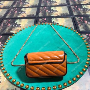 Gucci GG Marmont Super Mini Bag Cognac Matelassé - Image 4