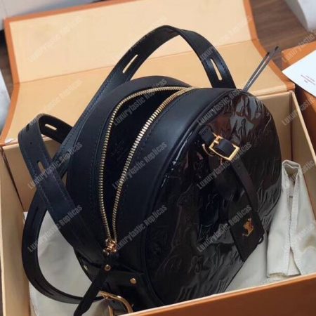 LV Boite Chapeau Souple Monogram Vernis Leather Noir - Image 8