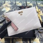 Gucci Leather Pouch With Bow White