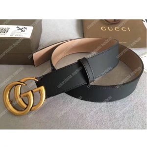 Gucci Black Leather Belt with Double G Buckle - Image 4