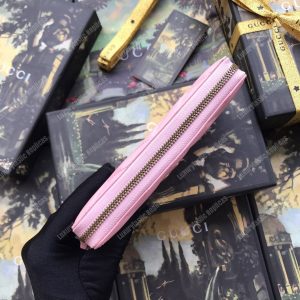 Gucci GG Marmont Zip Around Wallet Chevron Pink - Image 4