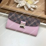 LV Croisette Wallet Damier canvas w/ grained leather Magnolia