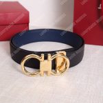 ﻿Salvatore Ferragamo Adjustable and Reversible Gancini Belt