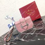 Prada Cahier Calf Leather Bag Pink