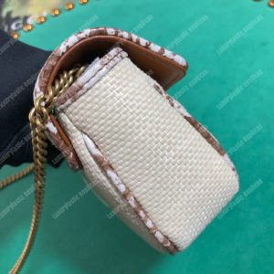 Gucci GG Marmont Matelassé Super Mini Bag Cream Snakeskin Trim - Image 5