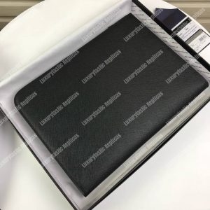 Prada Saffiano Leather Document Holder Triangle Logo Black - Image 4