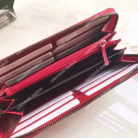 Gucci GG Marmont Zip Around Wallet Hibiscus Red - Image 4