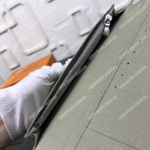 LV Brazza Wallet Taiga Leather Silver - Image 3