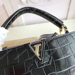 LV Capucines Mini Crocodilien Mat Black - Image 6