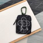 LV Zip Key Ring Monogram Vivienne Eclipse Black
