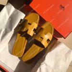Hermes Oran Sandal Calfskin Leather Yellow