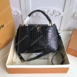LV Capuccines BB Crocodilien Mat Noir