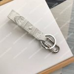 LV Harness Dragonne Bag Charm and Key Holder Taurillon leather White