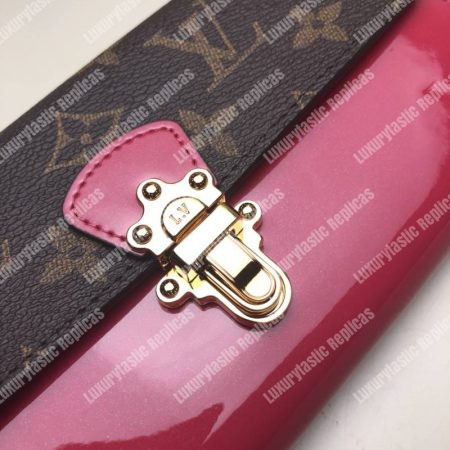 LV Cherrywood Wallet Patent Leather Fuchsia - Image 7