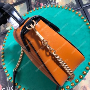 Gucci GG Marmont Small Top Handle Bag Cognac Matelassé - Image 5