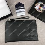 Prada Saffiano Leather Document Holder Black