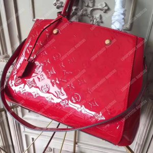 LV Montaigne MM Tote Bag Monogram Vernis Red - Image 7