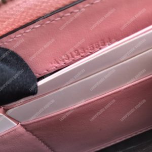 Gucci GG Marmont Zip Around Wallet Chevron Pink - Image 5