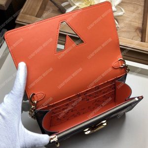 LV Twist Chain Wallet Catogram Dogs and Cats Brown Orange - Image 7