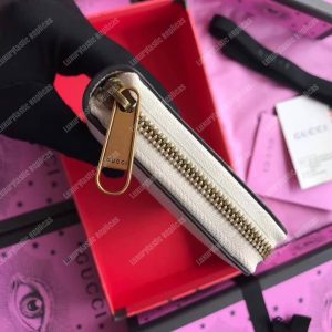Gucci Print Leather Zip Around Wallet White - Image 6