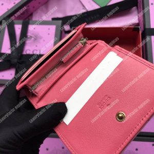 Gucci GG Marmont Card Case Velvet Pink Love - Image 6