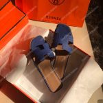 Hermes Oran Sandal Epsom Leather Blue