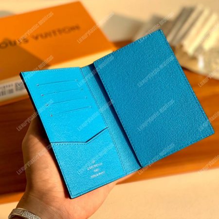LV Passport Cover Blue - Image 5