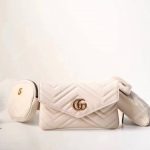 Gucci GG Marmont Matelassé Belt Bag White