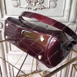 LV Montaigne MM Tote Bag Monogram Vernis Amarante - Image 4