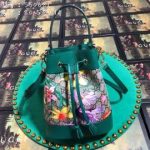 Gucci Ophidia GG Flora Small Bucket Bag Green