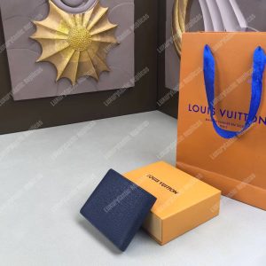 LV Slender ID Wallet Taiga Leather Bleu Marine - Image 4